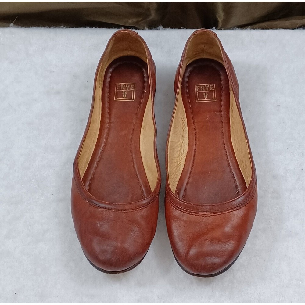 Frye Carson Flats Shoes Ballet Skimmer Italian Leather Comfy Women US 7.5B
